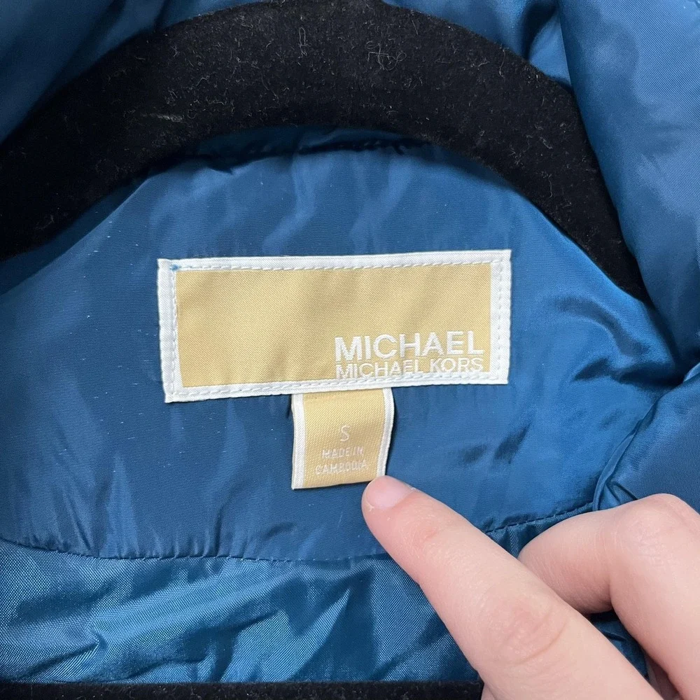Michael‎ Michael Kors Vest Womens Small Blue Quilted Puffer Full Zip Warm